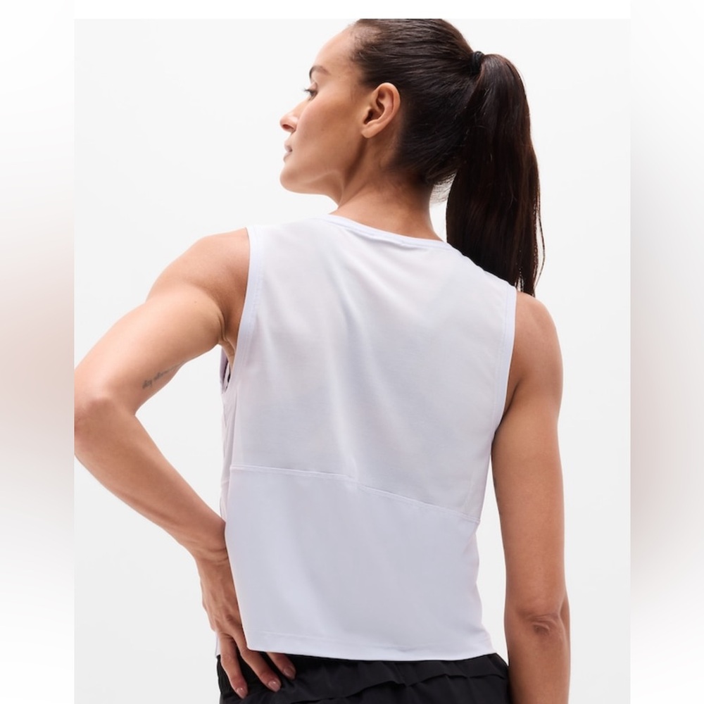 NWT Athleta 'Ultimate Muscle' Crop Mesh Tank Top 'Dark Fiber Optic' (Small) $49 - Picture 12 of 13